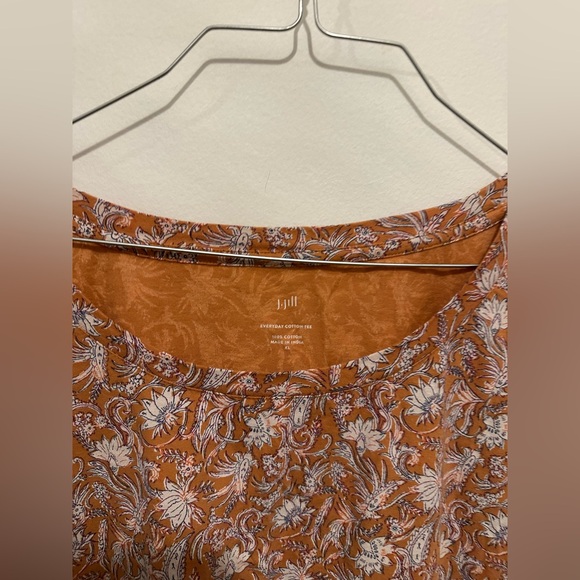J . Jill top size XL orange floral top - Picture 6 of 8